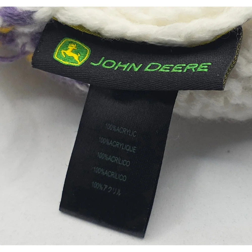 Genuine‎ John Deere Knit Beanie Winter Hat Pom Pom Yellow Purple